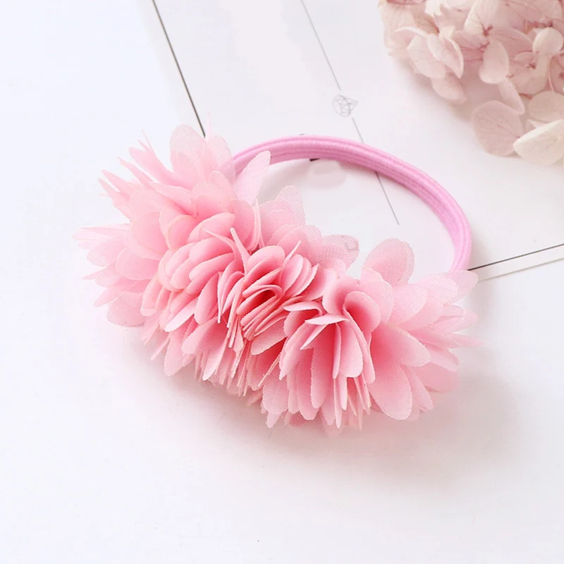 Многослойный эластичный с цветочным принтом резинки для волос девочек резинка