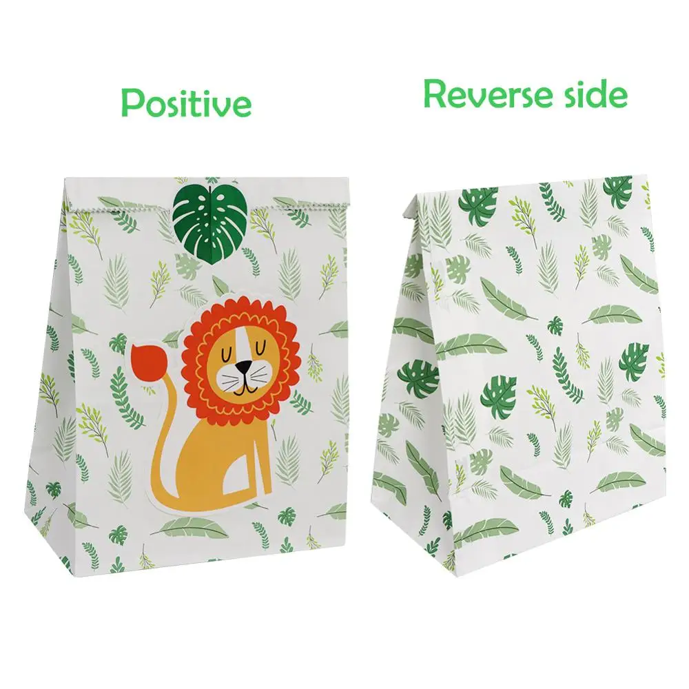 OurWarm 12 шт. джунгли сафари сувенирные пакеты конфеты подарочные с наклейками