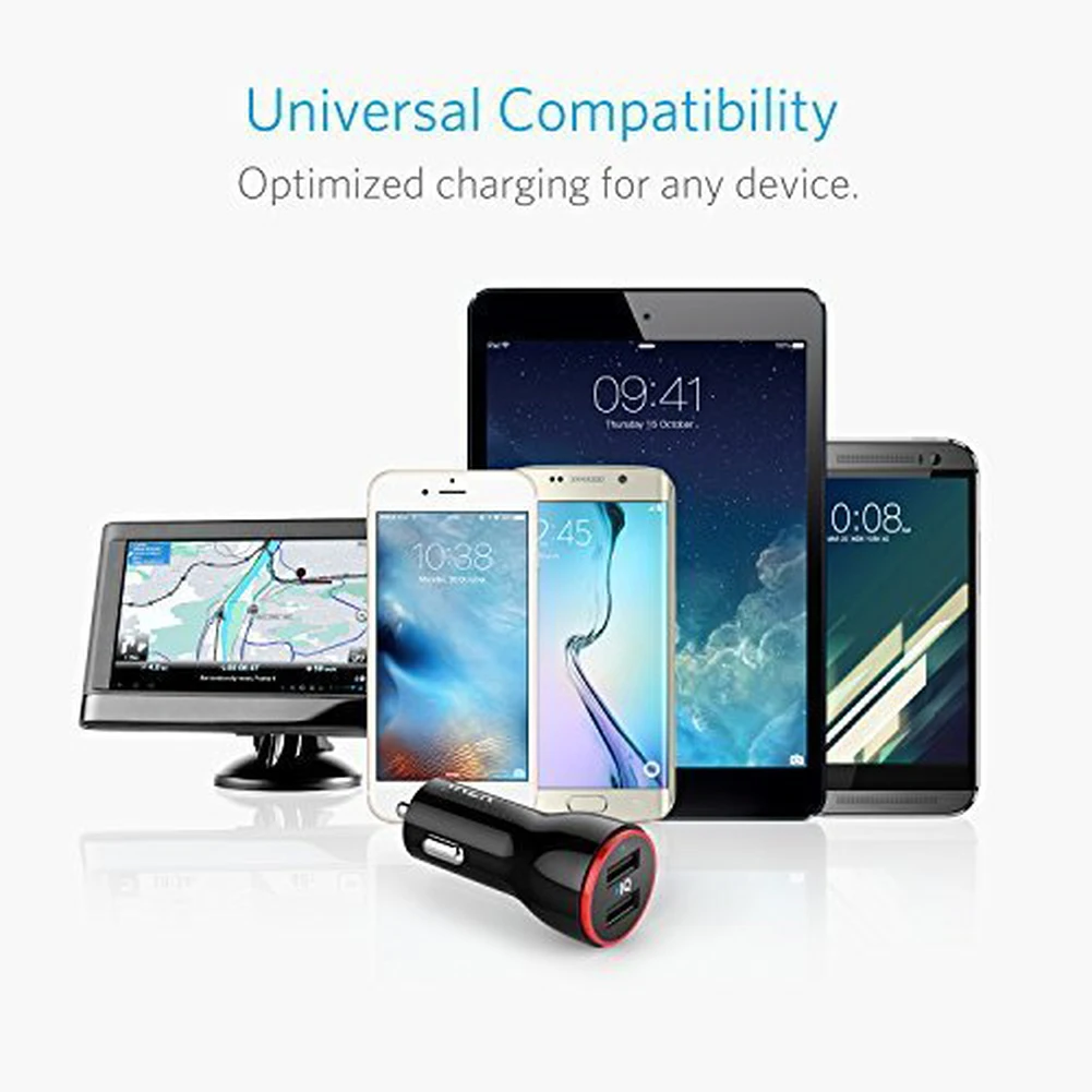 Автомобильное зарядное устройство адаптер двойной USB 24 Вт PowerDrive для iPhone X/8/7/6s/ Plus