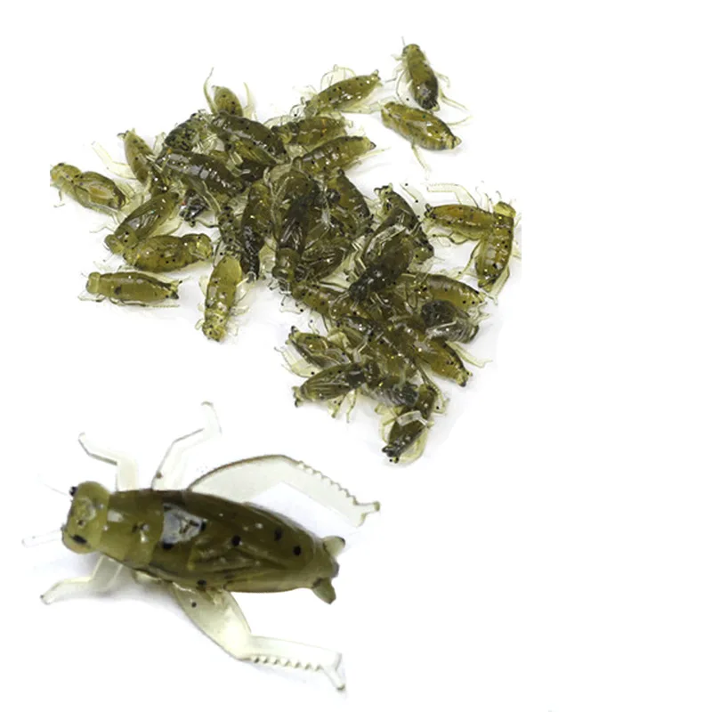 

10/20Pcs/Lot Lightweight Silicone Cricket Soft Insect Bait Floating Grasshopper Artificial Fishing Lures Ocean Wobblers Bait