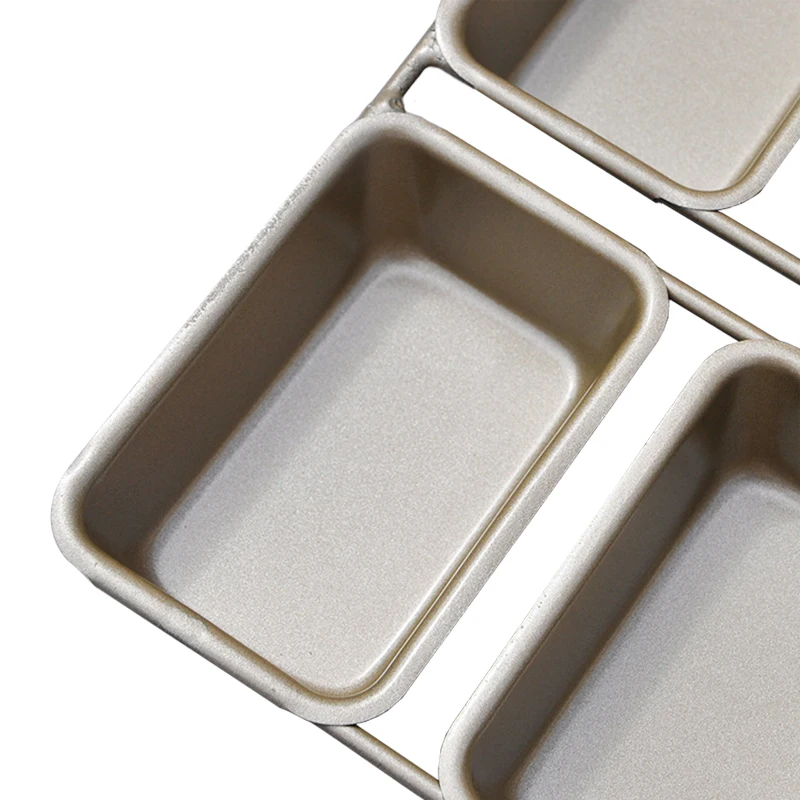 Non Stick Linked Mini Loaf Pan/Tray Carbon Steel Bread Tins 6 Cavity Small Banana Loafs Trays Baking Square 721 | Дом и сад