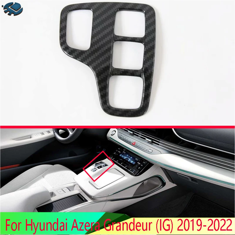 

Панель переключения передач в стиле углеродного волокна для Hyundai Azera great( IG) 2019-2022, центральная консоль, отделочная рамка