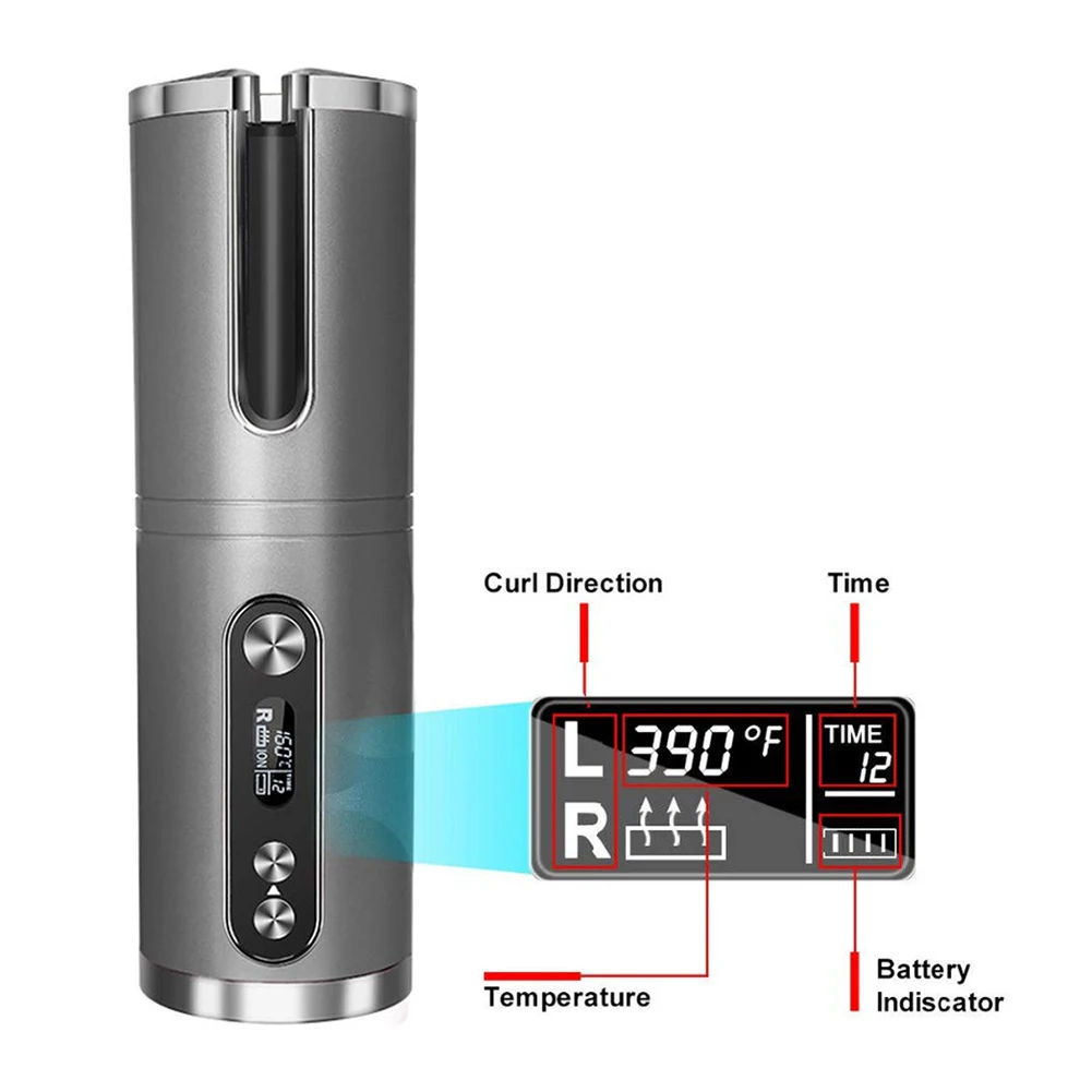 

Auto Ceramic Wireless Hair Curler Curling Iron Hair Waver Tongs Curling Wand Air Curler USB Cordless Automatic Hair Curler