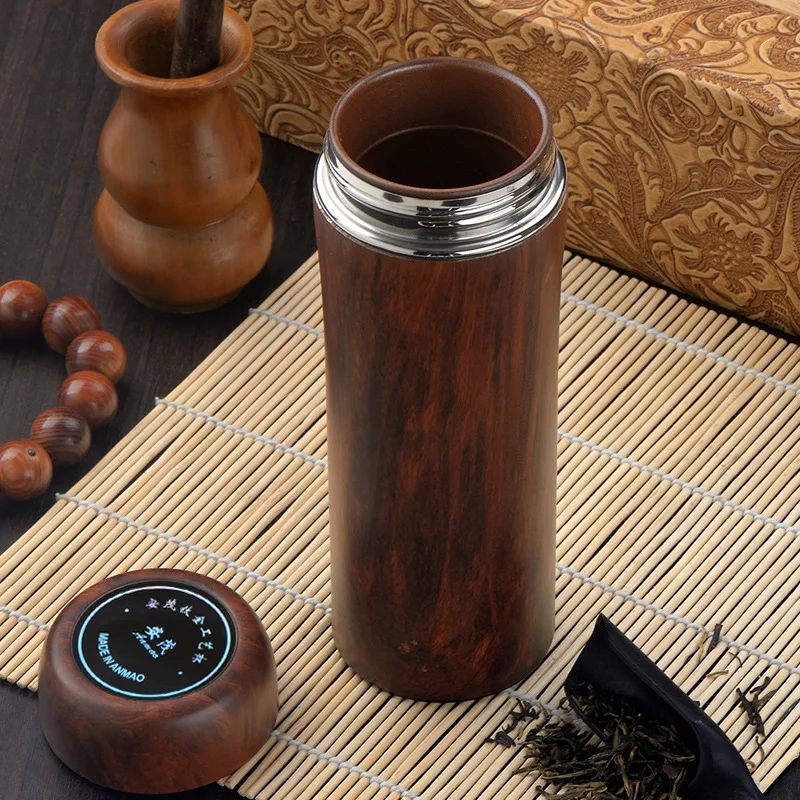 300ml Authentic Purple Clay Tank Vacuum Bottle Creative Business Man Thermos Water For Making Tea Gift Wooden Bowl | Дом и сад