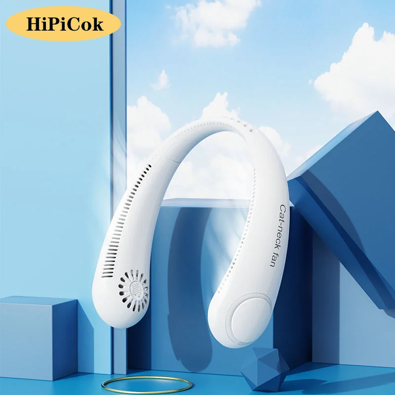 

Беслопастной шейный вентилятор HiPiCok, перезаряжаемый через USB мини портативный охлаждающий вентилятор, шейный охладитель, переносной шейный...