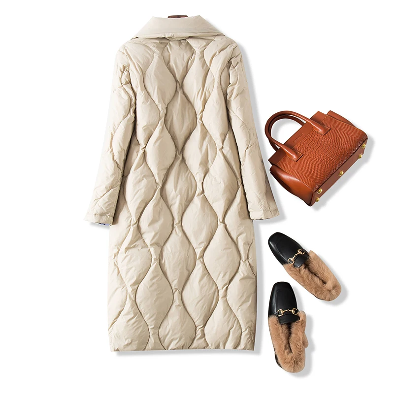 Fitaylor зимний женский ульсветильник пуховик теплый 90% белый утиный пух длинная