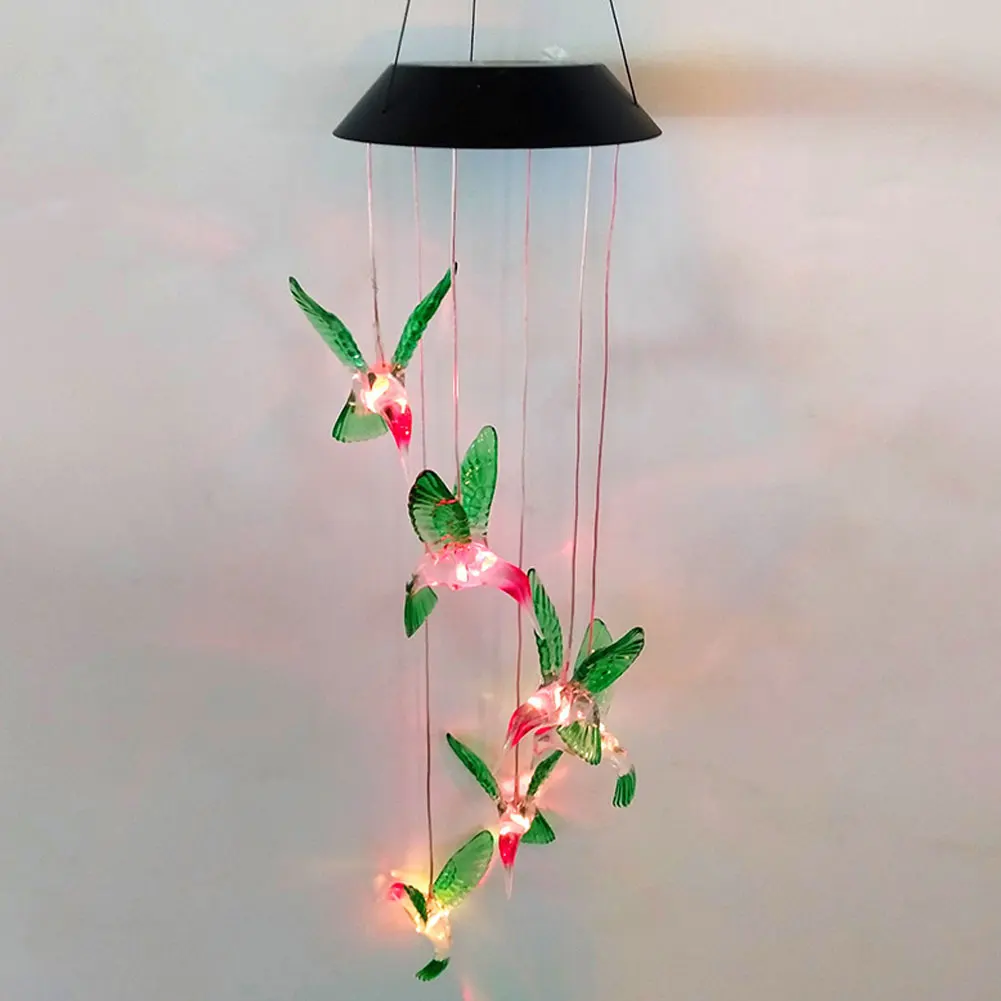 

Hummingbird Solar Light Outdoor Powered LED Wind Chime Color Change Christmas Outdoor Light Garden Light Christmas Decor Light