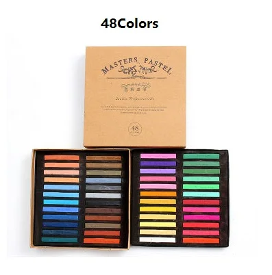 48 colors Надписью «Marie» по всему мягкая мастера пастельно-12/24/36/48 Цвета Цветной мел карандаш, кисточка для рисования окрашивающий краситель для волос товары для рукоделия - Цвет: 48 colors