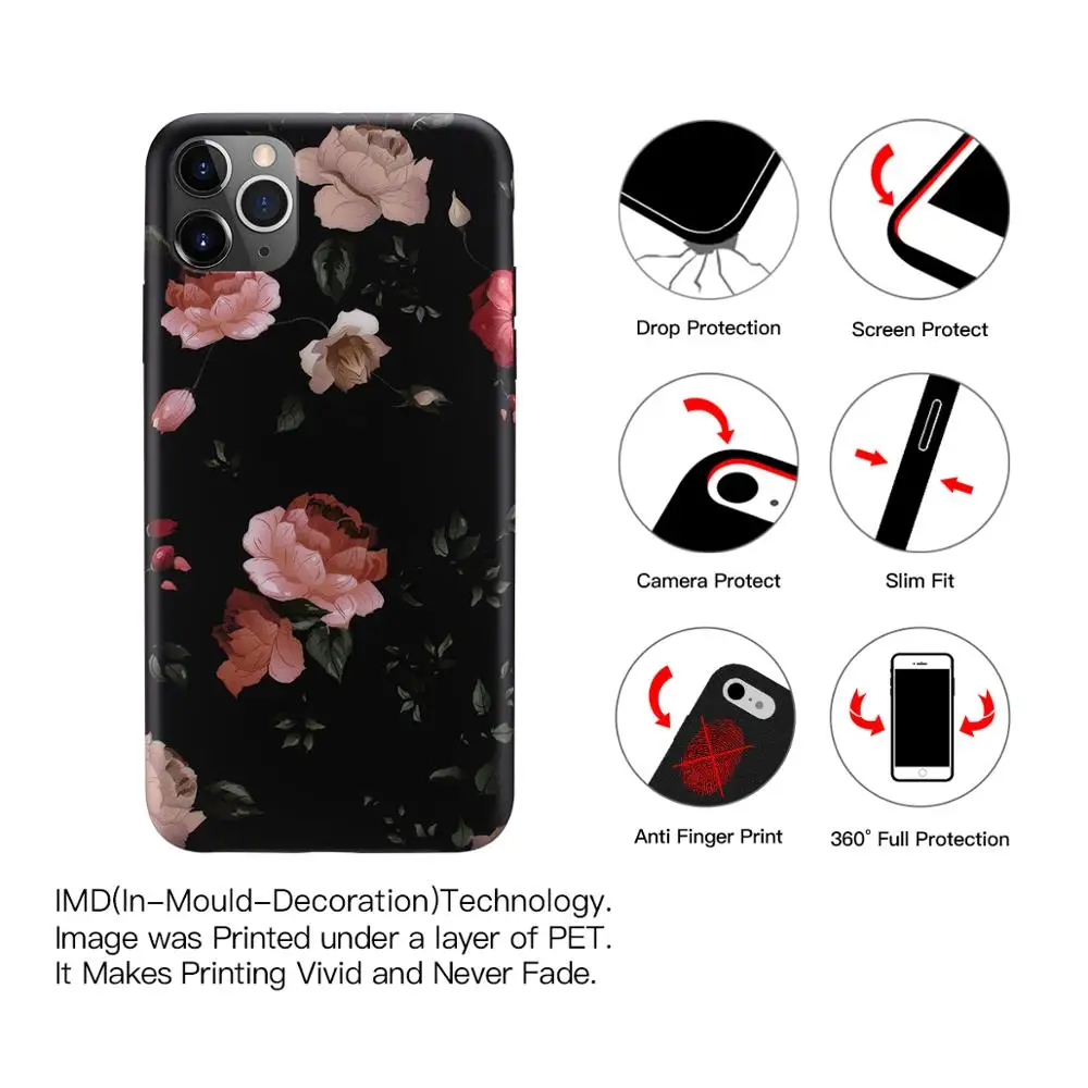 Netarlier Роскошные пионы цветы фотообои для iPhone11 Pro Max 7Plus 8 XR XsMax IX xs защитный толстый