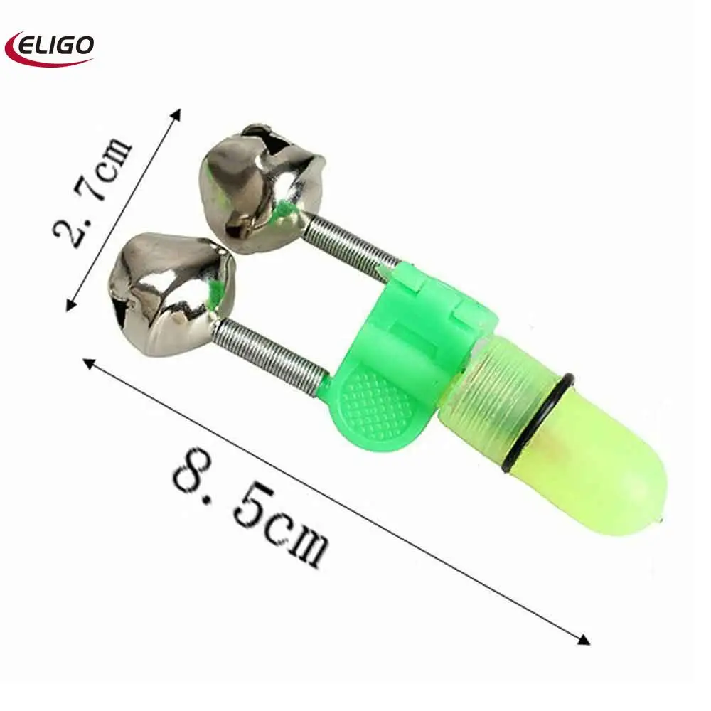 10 шт. светодиодный ночной рыбалки Укус приманки сигнализация 2 колокольчики