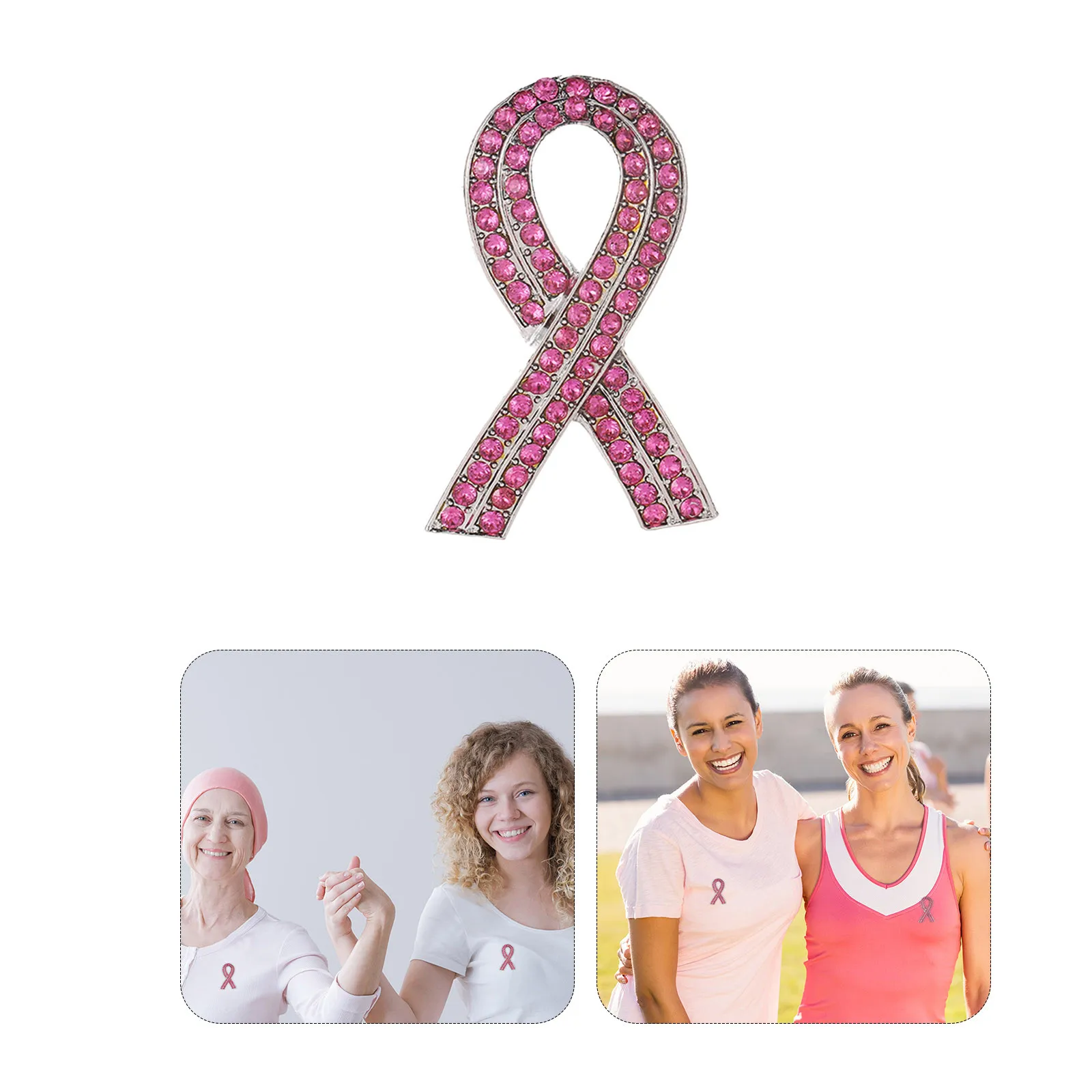 Эмалированная брошь в виде ленты для предотвращения рака груди |