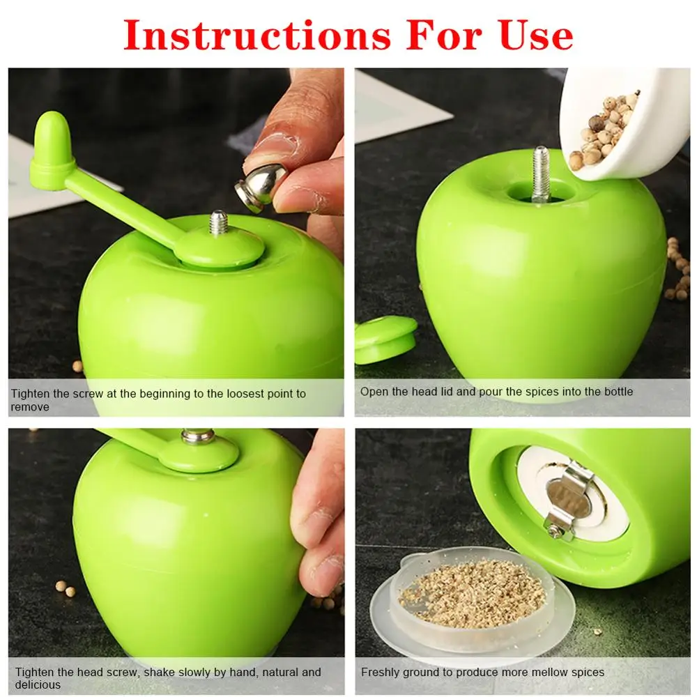 Пластиковая мельница в форме фруктов ручная кофемолка для приправ и перца