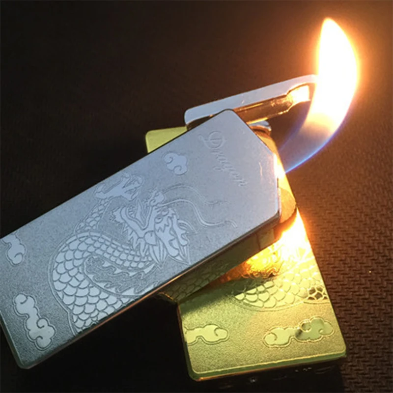 Винтажная рельефная Зажигалка для струйных колес Облако дракон портативная сигарета дым надувная Классическая Бутановая металлическая газовая зажигалка