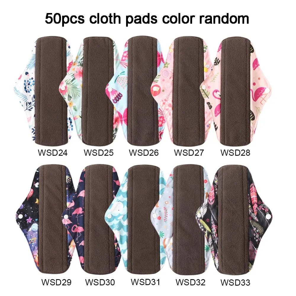 Dropship Mama Cloth Menstrual Sanitary Pad Reusable Napkin Washable Pads Charcoal Bamboo | Красота и здоровье
