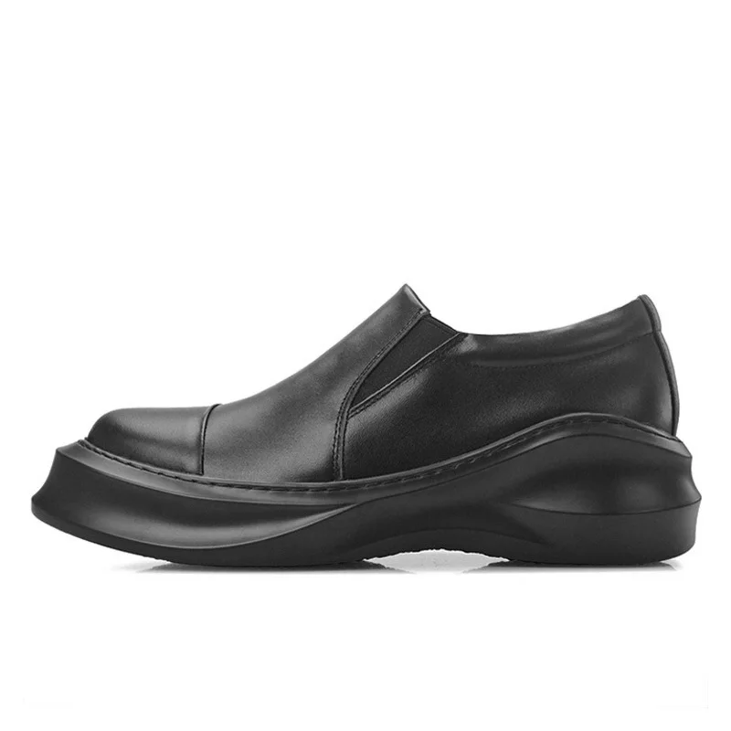 Туфли мужские на платформе из натуральной кожи толстой подошве | Обувь