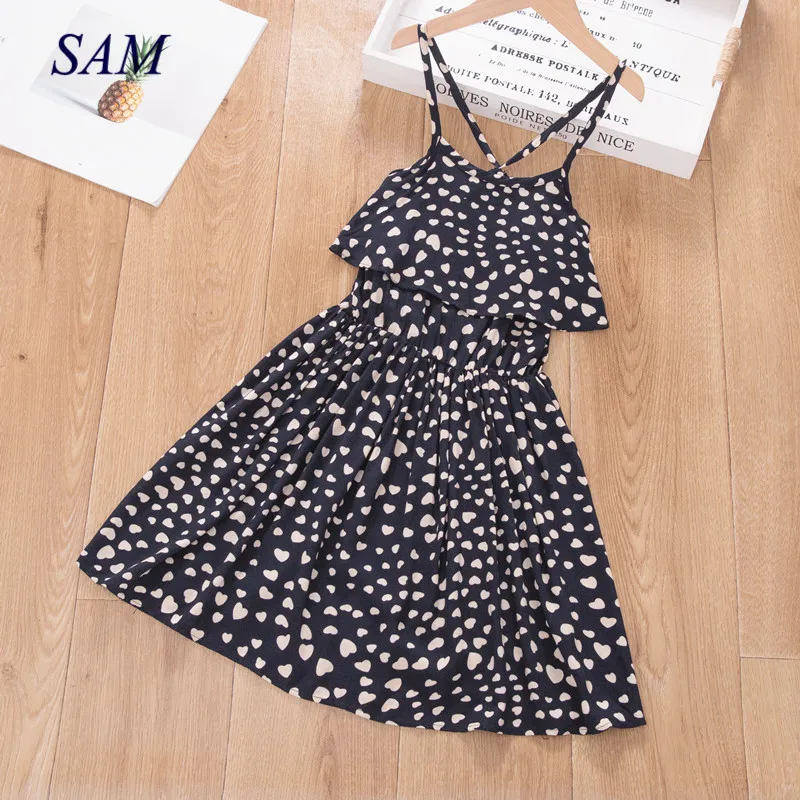 2020 summer sweet and lovely girls dress European American children's long suspender dresses sleeveless beach for kids | Детская