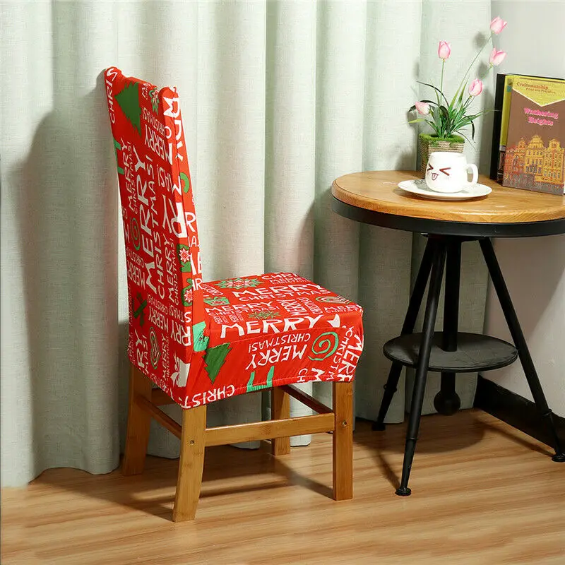 Чехлы на стулья из спандекса Рождество современное сидение крышка стрейч с