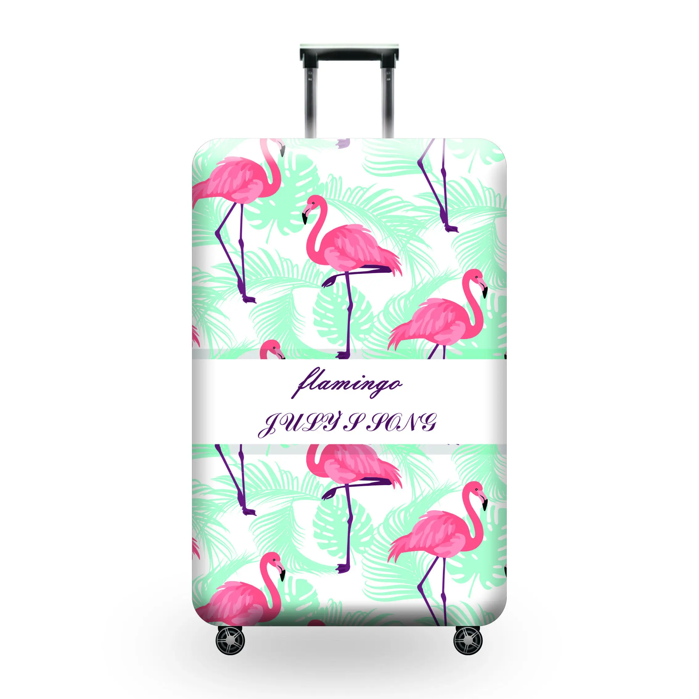 

Hand Luggage Protective Sleeve Flamingo Pattern Stretch Case Cover with Wheels Trolley Case Dust Cover 18-32''travel Accessories