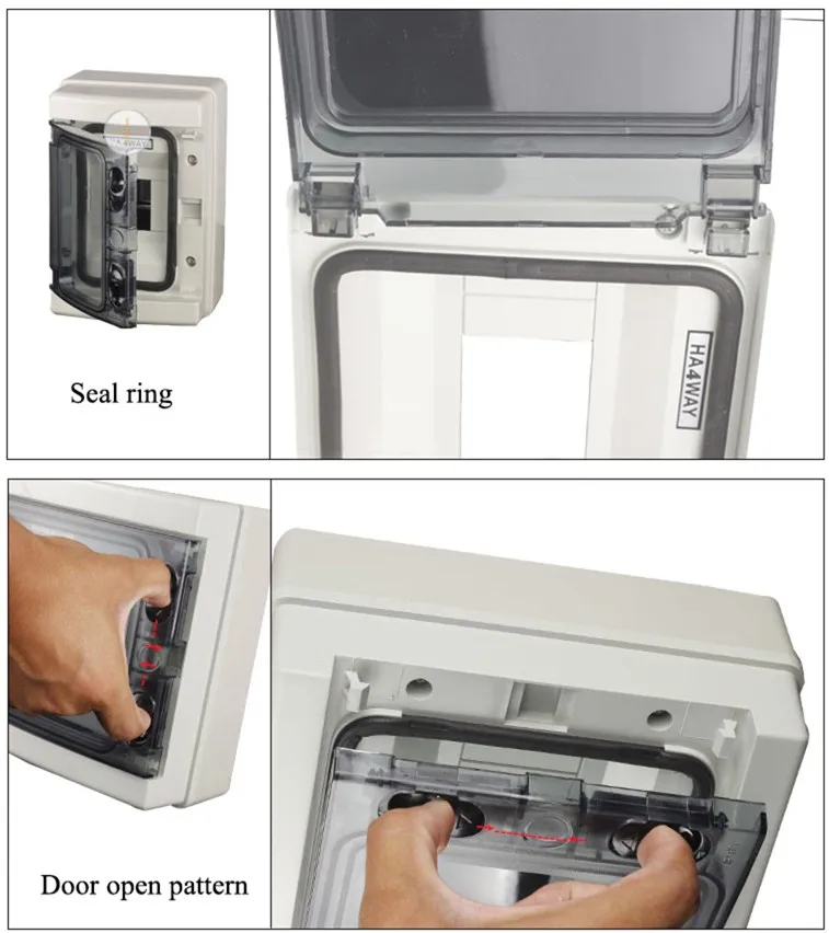 HA-4WAY plastic sealed waterproof switch box Household lighting strong electric wiring distribution box 4 circuit mounted