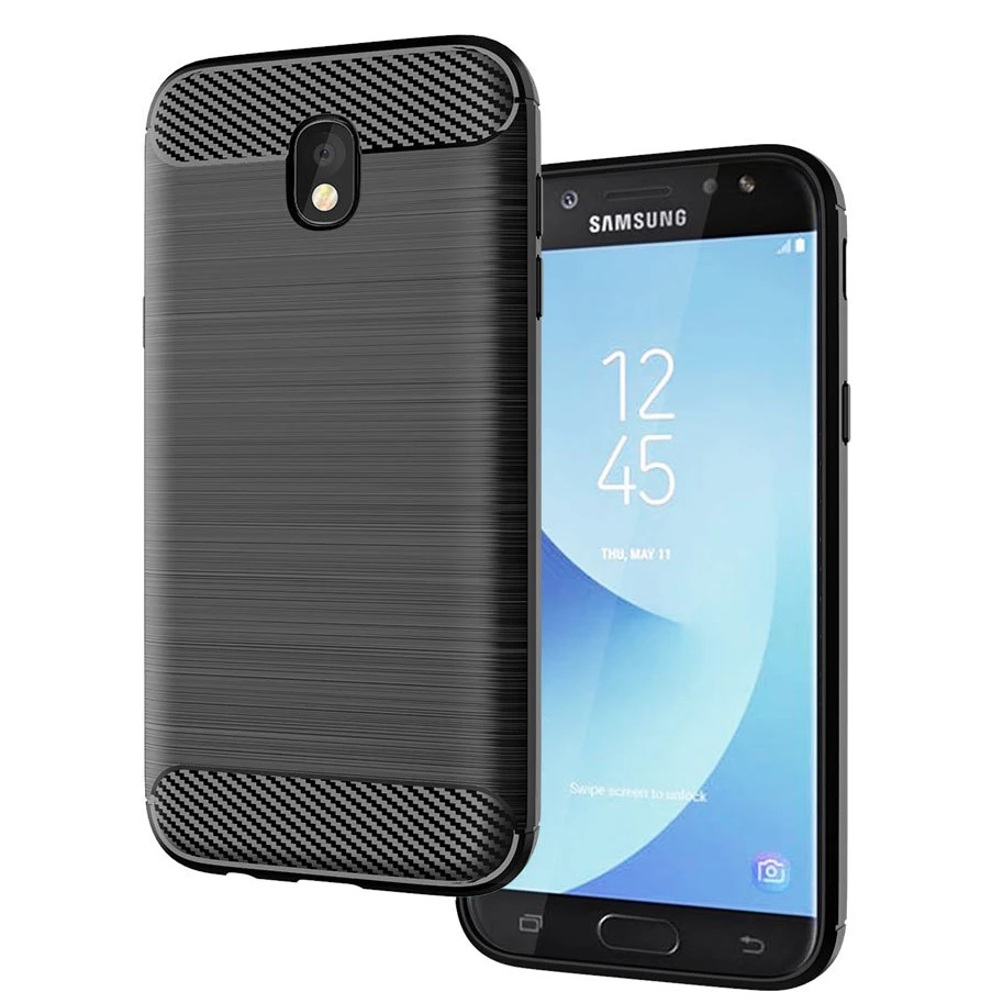 Чехол для Samsung Galaxy J5 2017 силиконовый ударопрочный углеродный чехол из ТПУ Pro J530 J530F