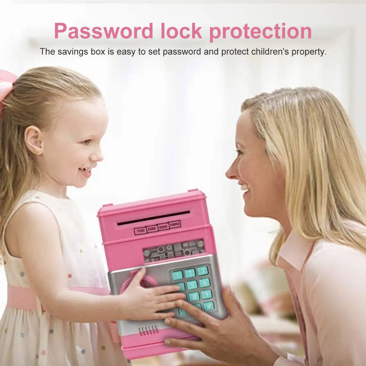 Hucha electr&oacute;nica con contrase&ntilde;a para ni&ntilde;os, caja de seguridad para guardar dinero en efectivo y monedas, dep&oacute;sito autom&aacute;tico, regalo, env&iacute;o directo-2