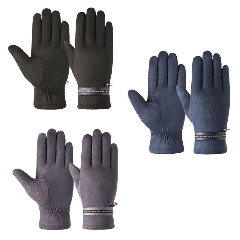 

They Anchi Autumn Winter Ski Warm Men Gloves Thickness Non-Slip Climbing Cold-Proof Press Sn Windproof Riding Gloves
