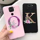 Письмо чехол для Xiaomi Redmi Note 9 силиконовые цветок Английский алфавит конфеты ABC задняя крышка для Xiaomi Redmi примечание 9 глобальная версия
