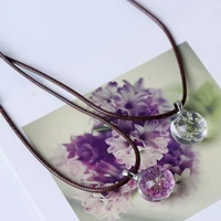 simple beautiful dandelion necklace ethnic style fashion couple glass ball dried flowers plant specimen jewelry accessories