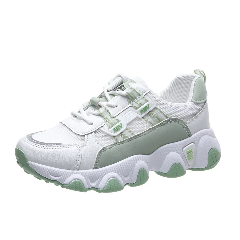 

2021 New Boat Shoes Round Toe Casual Shoes Lace-up Mesh Sneakers Platform Sneakers For Women Chunky Platform Casual Shoes Woman