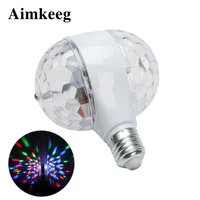 e27 dual head rotary rgb led stage light small magic ball sound activated rotating lamp light led colour projector
