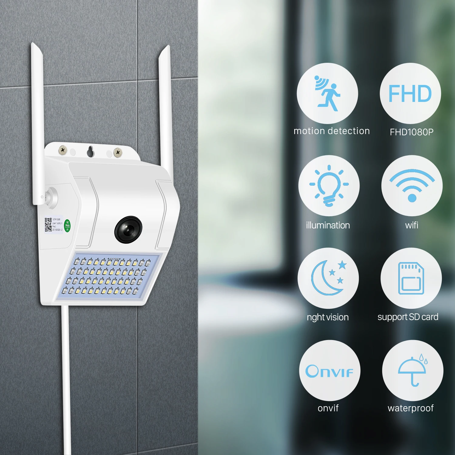 Уличная ip камера 1080P HD настенная лампа WiFi ИК Ночное Видение человеческое тело