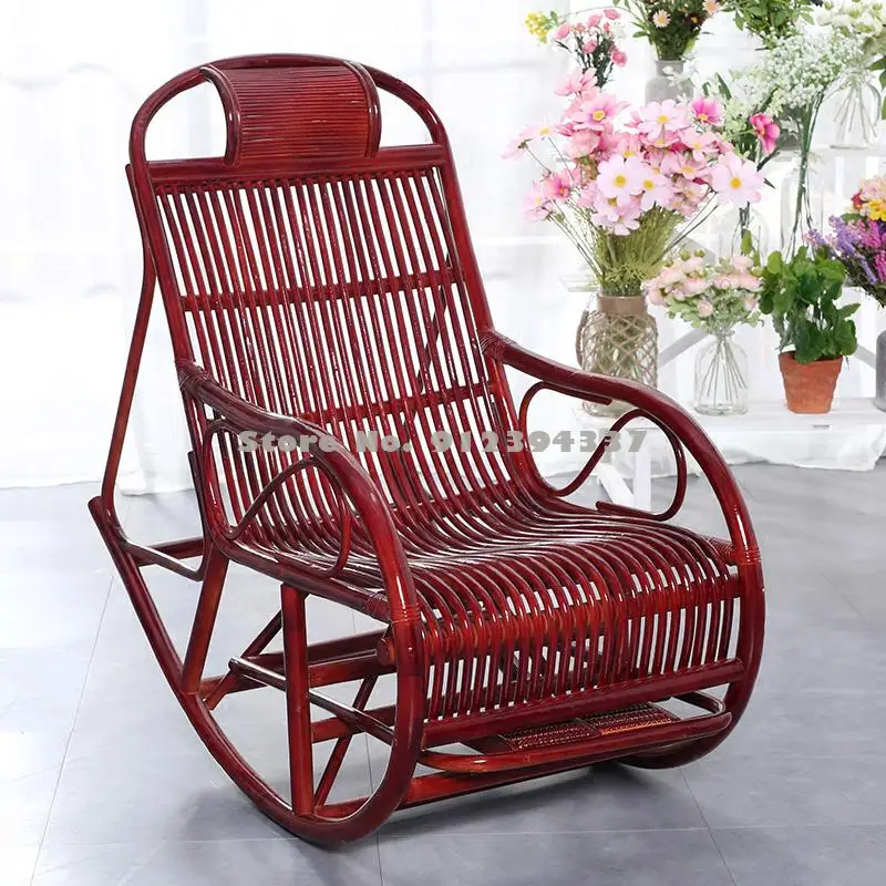 Rattan Rocking Chair Adult Lunch Break Easy Balcony Leisure Lounge Elderly | Мебель