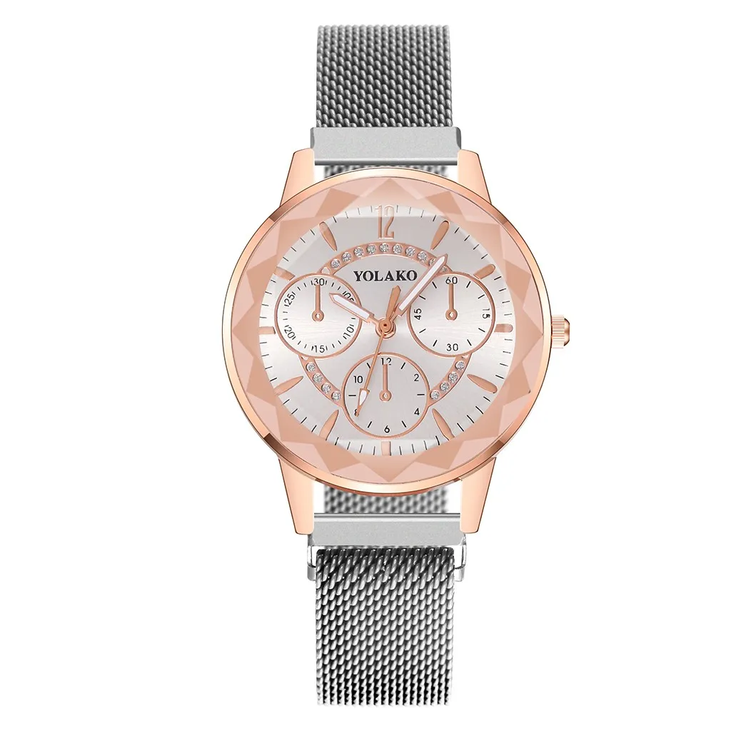 Мужские кварцевые наручные часы-браслет с кожаным сетчатым ремешком от YOLAKO
