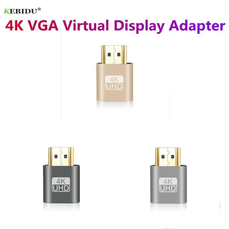10pcs/lot 4K VGA Virtual Displayeat Dummy Plug Display Emulator Connector VGA Virtual Emulator Adapter DDC Edid For Video