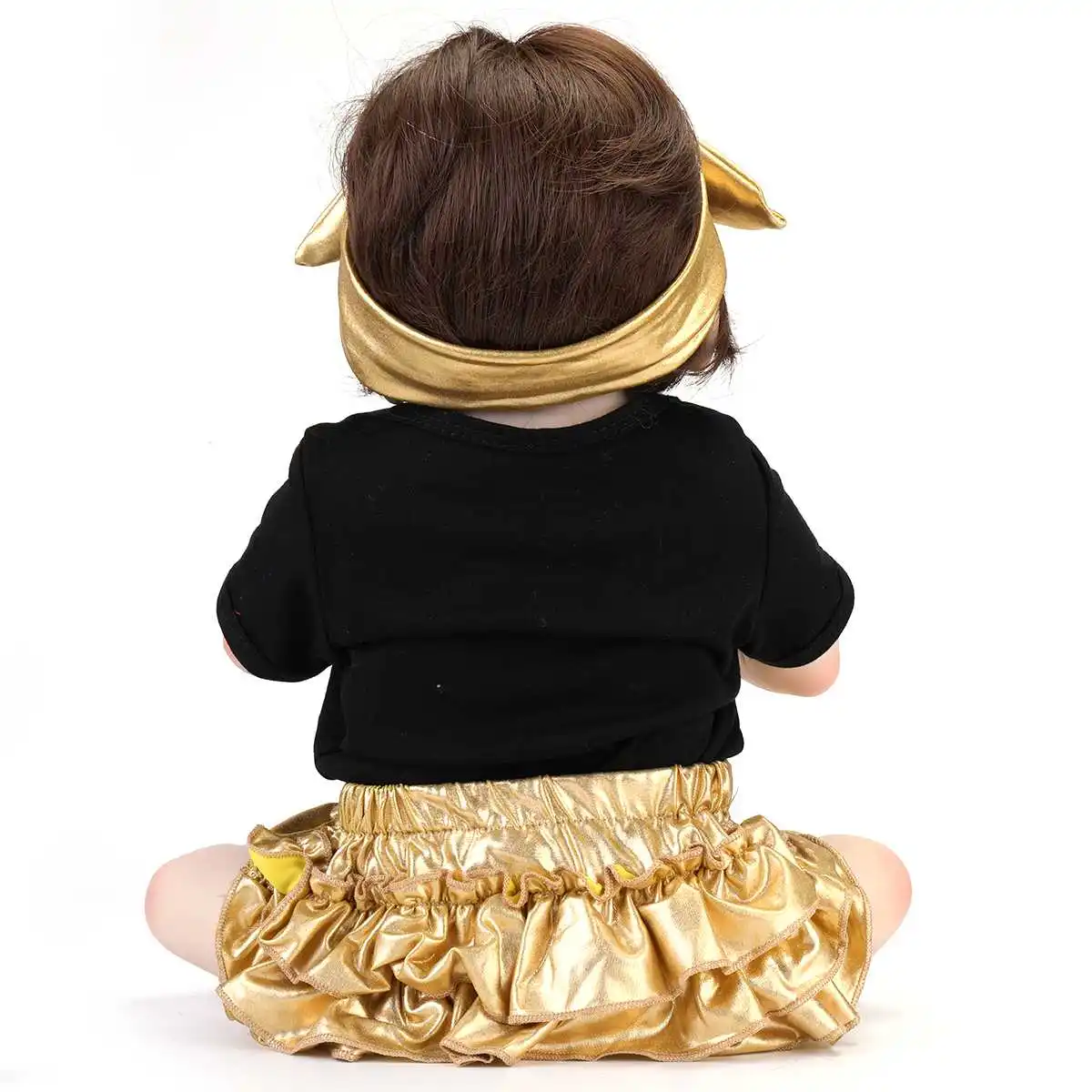 Черно золотистая силиконовая кукла для девочек новорожденных 57 см|Куклы| |