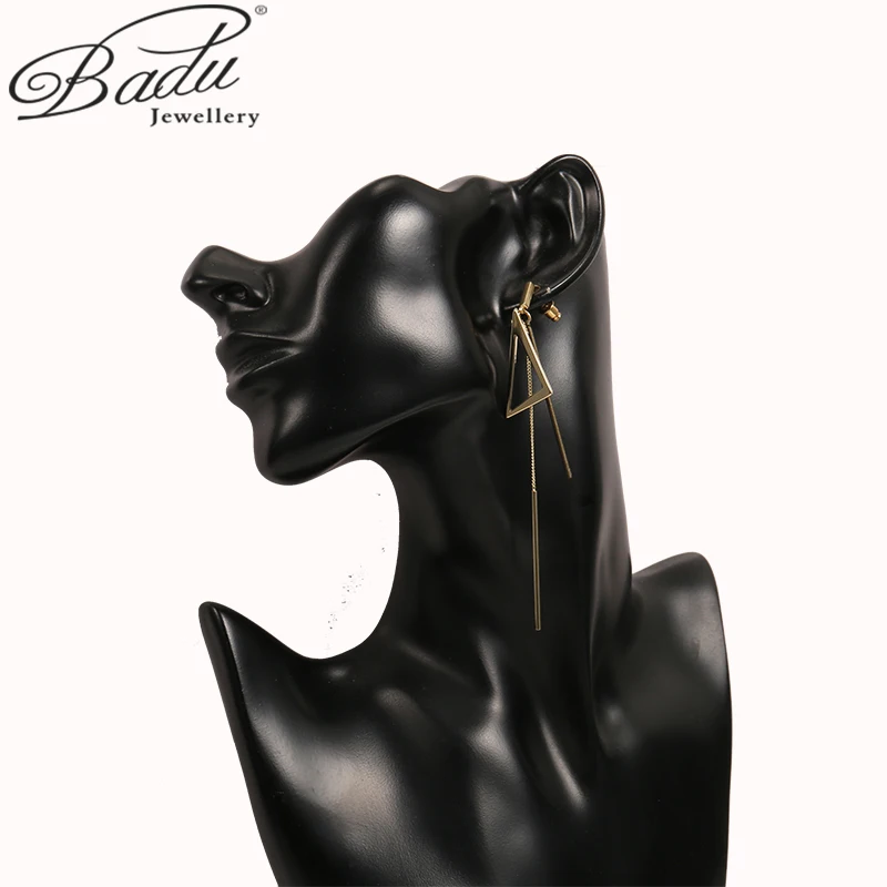 Женские асимметричные серьги Badu из металла с кисточками в форме треугольника для
