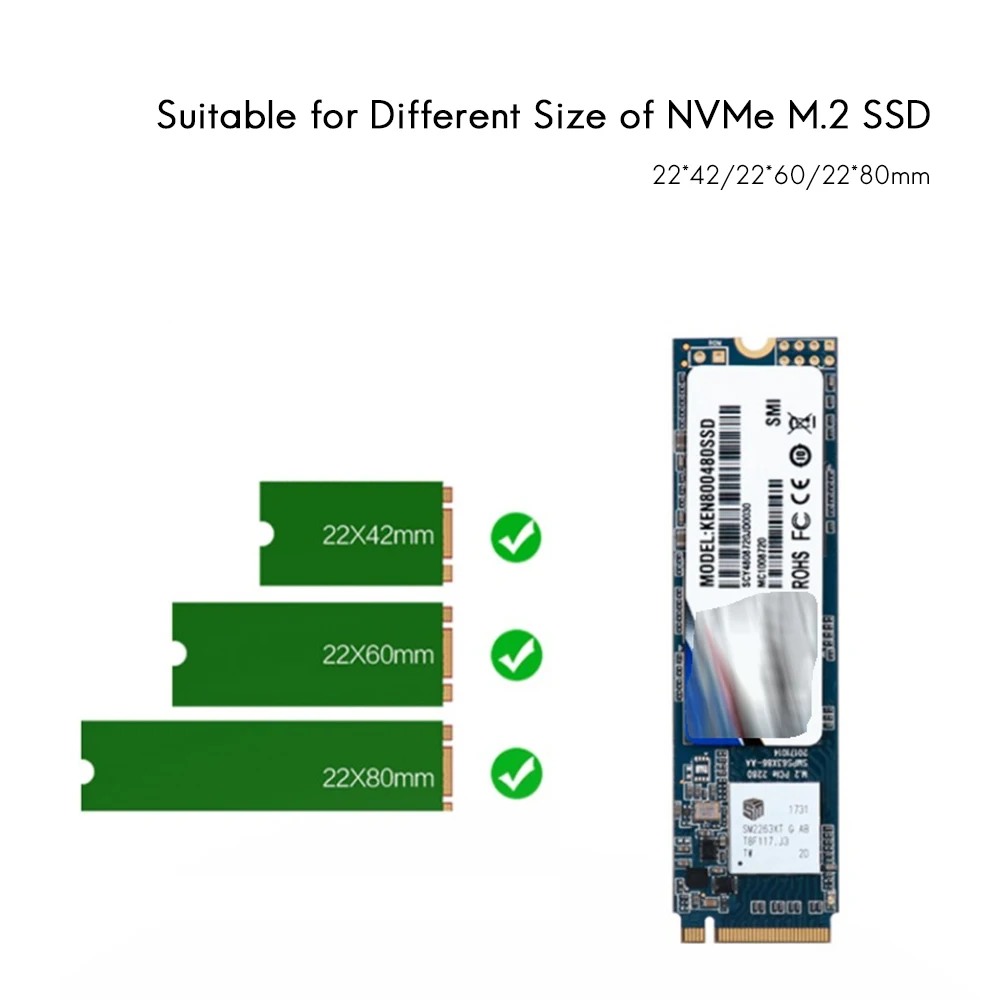 Корпус для SSD накопителя SSK алюминиевый M.2 NVMe USB 2260/2280 Type C корпус жесткого диска