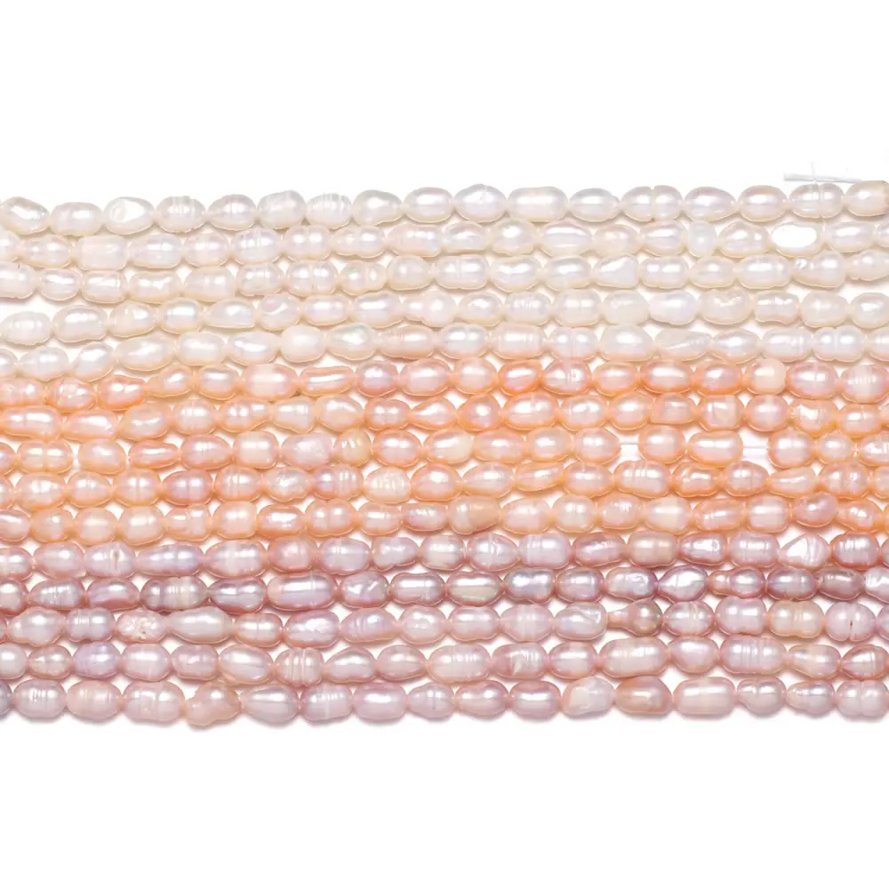 Бусы из натурального пресноводного жемчуга высокое качество риса Дырокол в