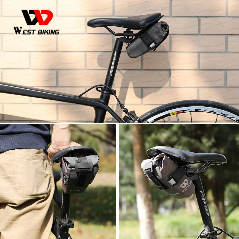 

WEST BIKING Adjustable Bicycle Saddle Bag Rainproof Reflective Seatpost Saddle Bag Road Bike Bag Cycling Accessories