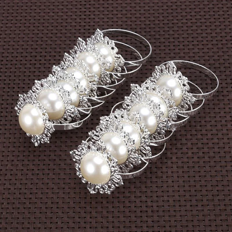 12 шт банкет искусственный кольцо для салфеток жемчуг пряжка-держатель салфетки