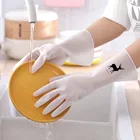 Женские Водонепроницаемые резиновые латексные перчатки для мытья посуды, прочные кухонные рабочие приборы для уборки дома