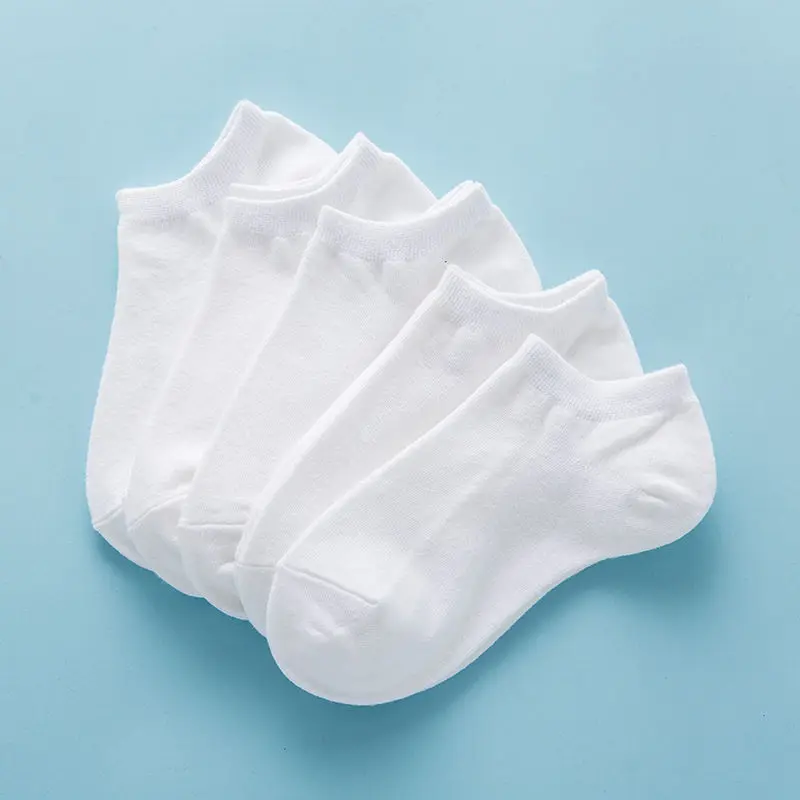 5 пар/компл. женские носки башмачки хлопка однотонного черного