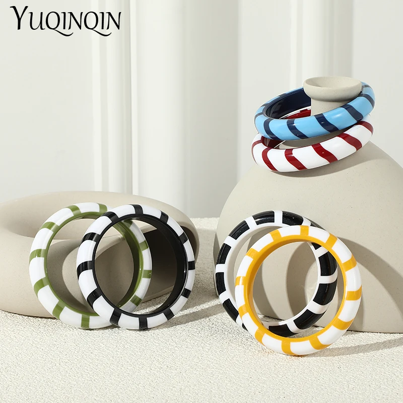 

Colorful Elegant Acrylic Cuff Bangles for Women Girls Trendy Blue Geometric Bracelets Bangle Charm Resin Simple Fashion Jewelry
