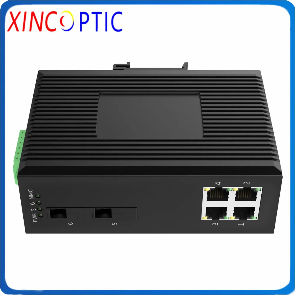 2SFP + 4RJ45 за исключением SFP 6 портов на din-рейке промышленный гигабитный Ethernet