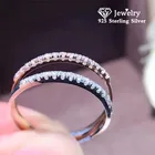 Маленькое милое кольцо CC S925, простая бижутерия с покрытием из розового золота и белого золота, кольца с кристаллами и бриллиантами, свадебный подарок CC505