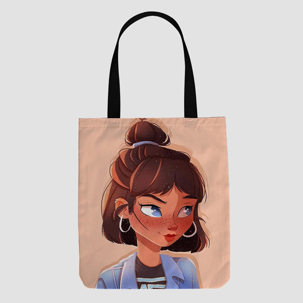 

Cute Girl Personalized Custom Pattern Ladies Tote Bag, Fashion Party Shopping, Foldable And Portable Canvas Material