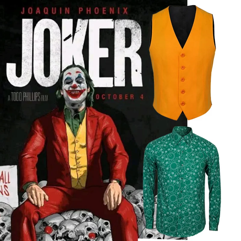 Кино 2019 джокер жилет для косплея рубашка костюм взрослых мужчин Хэллоуин