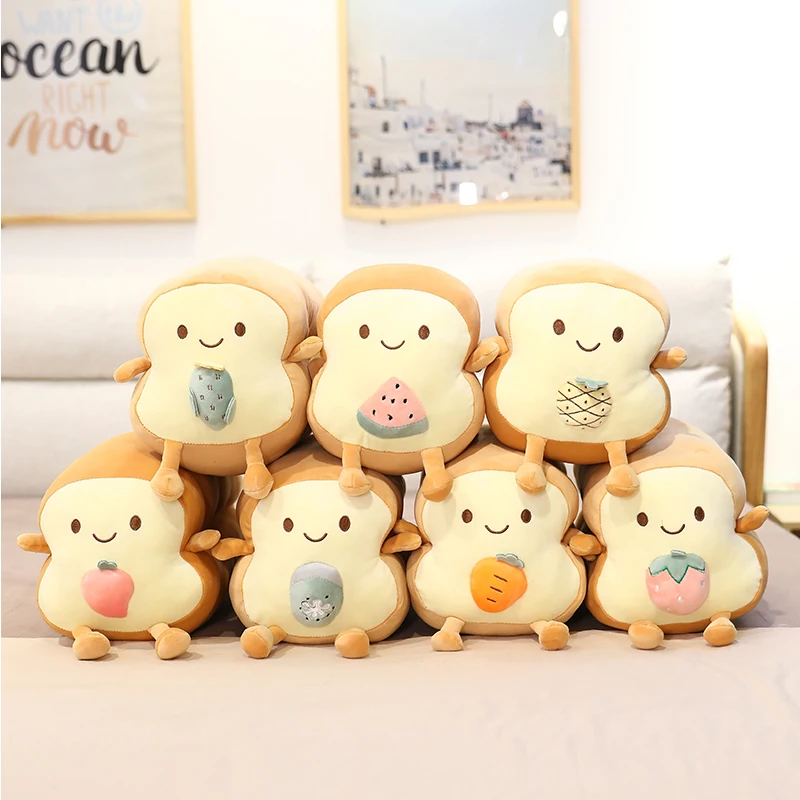 Плюшевая игрушка в виде смайлика тоста хлеба сэндвича | Игрушки и хобби