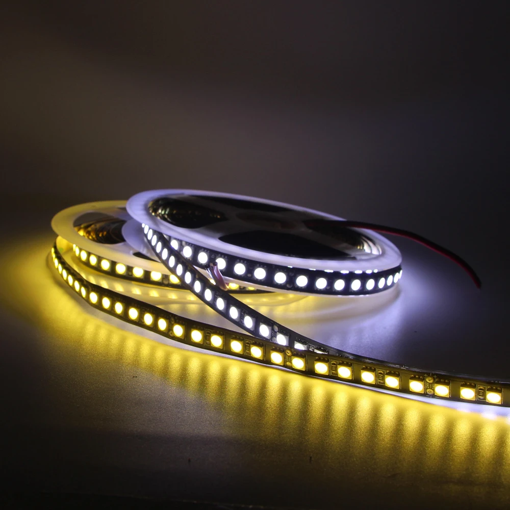 Обновленная версия SMD 5054 Светодиодные ленты задние габаритные огни 12В 5 м 600 светодиодный High Lumen черный PCB светодиодный Диод Светодиодная лента лучше, чем 5050 5630
