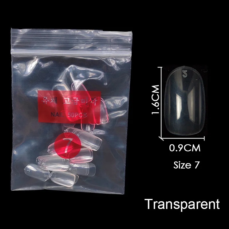 Transparent-7 Купите некоторые размеры s коротких круглых накладных гвоздей полный размер ногтей 0 1 2 3 4 5 6 7 8 доступны 3 цвета накладные ногти для ногтей DIY - Цвет: Transparent-7